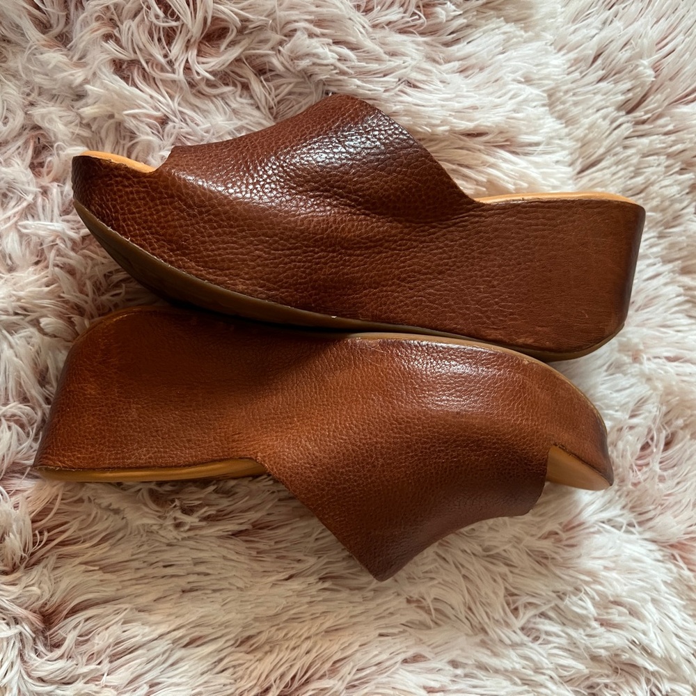 Kork-Ease, GREER open toe chunky leather clog, sz6+box, like NEW - Picture 3 of 6